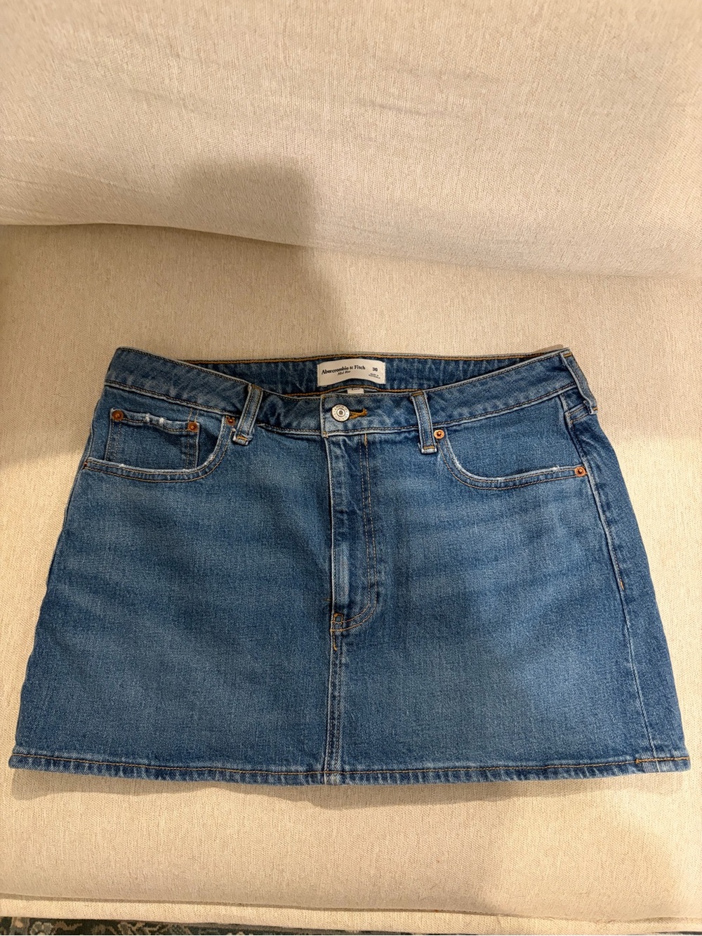 Abercrombie & Fitch Mid Rise Blue Denim Mini Skirt - Curve Love